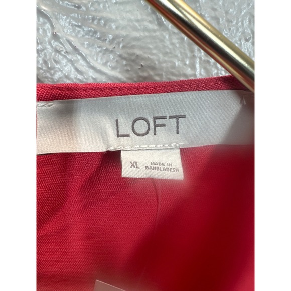 LOFT Coral Pink Sleeveless Peplum Tank Top Blouse Women's XL Button Back Ruffled - Picture 4 of 6